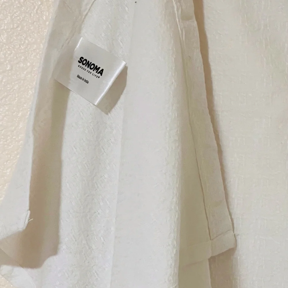 NWOT Sonoma Neutral Gradient Shower Curtain - Light Gray & White